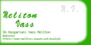 meliton vass business card